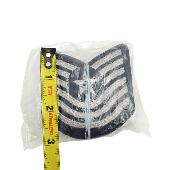 US Air Force Master Sergeant Rank Patch Vtg E-7 E7 Blue Chevron Lot USAF Sew On - Picture 3 of 5